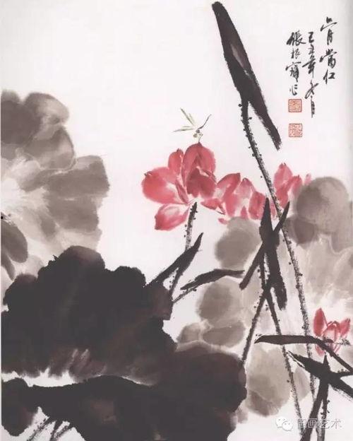 写意荷花画法视频,写意画风中的清新雅韵