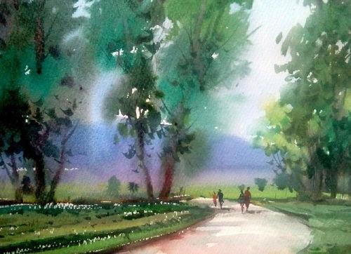 水彩风景写生视频,捕捉自然之美